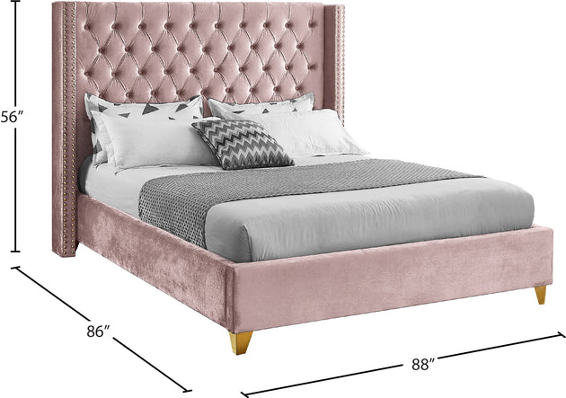 Barolo Velvet Bed - Furniture Depot