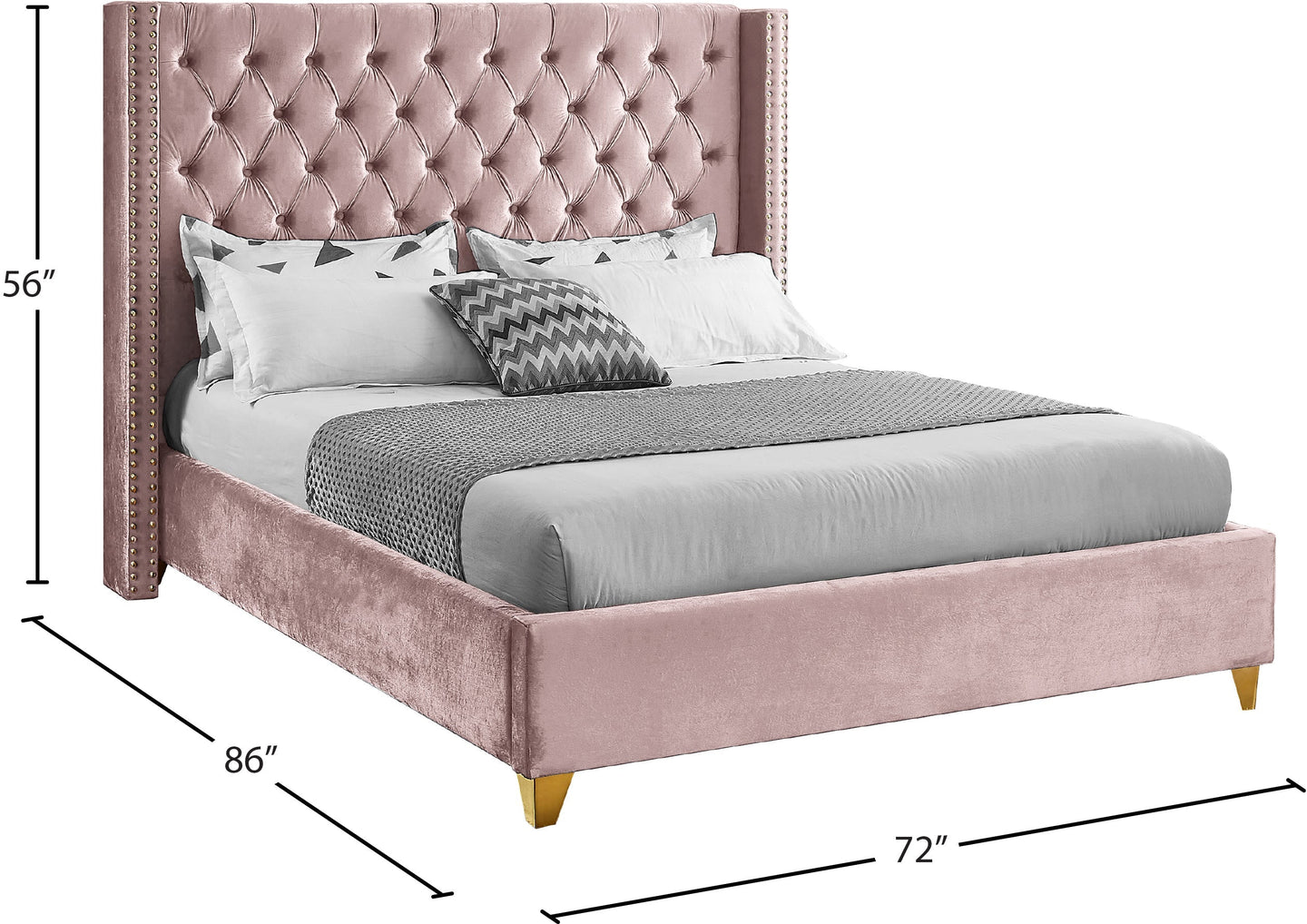 Barolo Velvet Bed - Furniture Depot