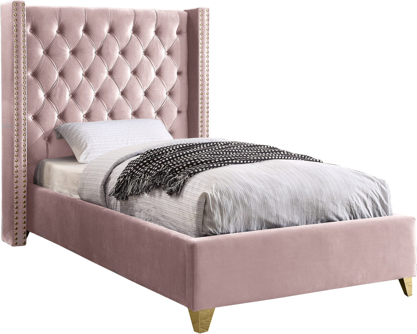 Barolo Velvet Bed - Furniture Depot