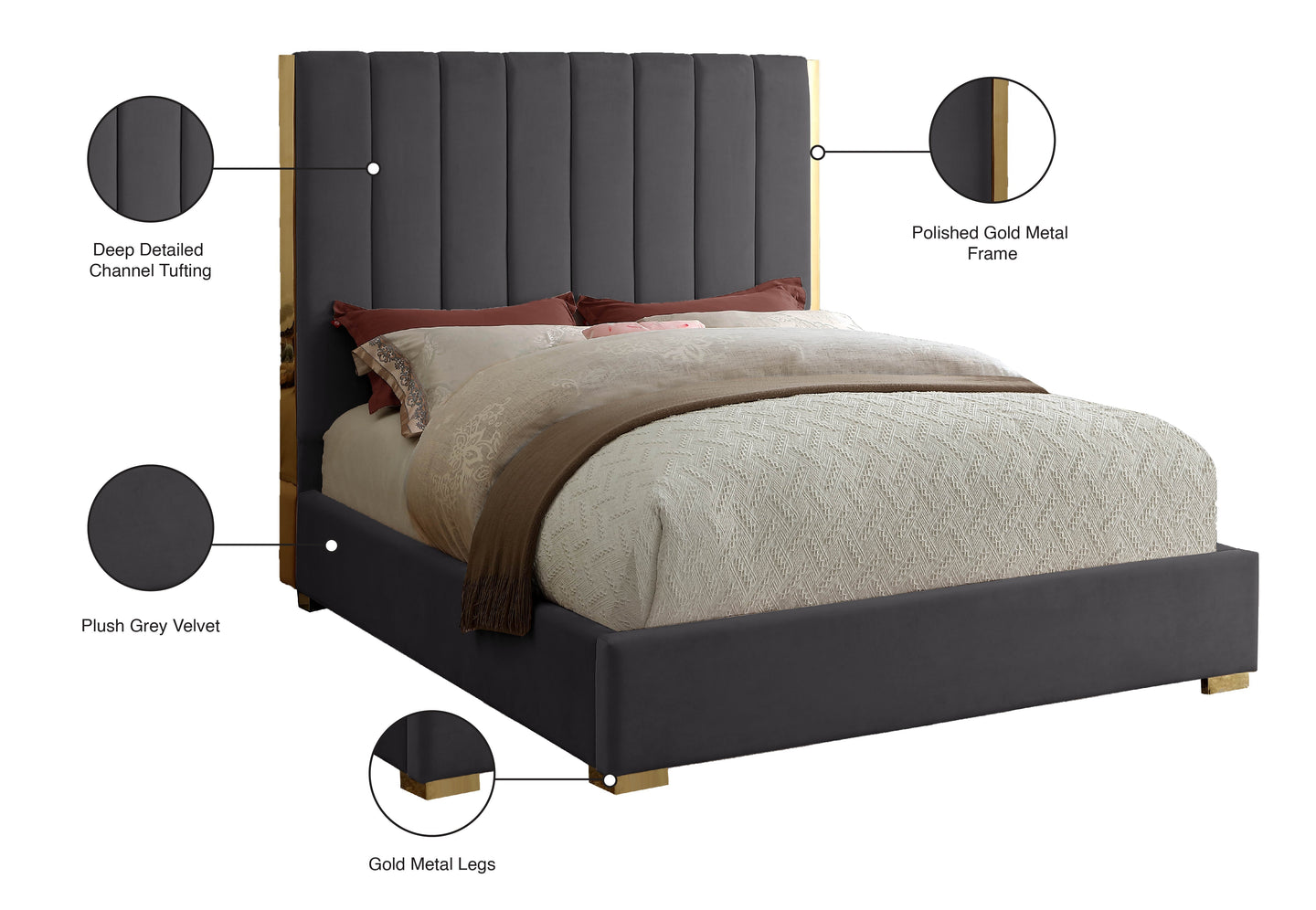 Becca Velvet Bed - Furniture Depot (7679021023480)