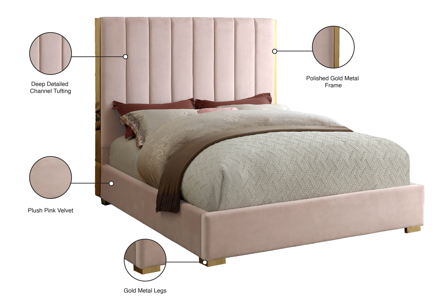 Becca Velvet Bed - Furniture Depot (7679021023480)