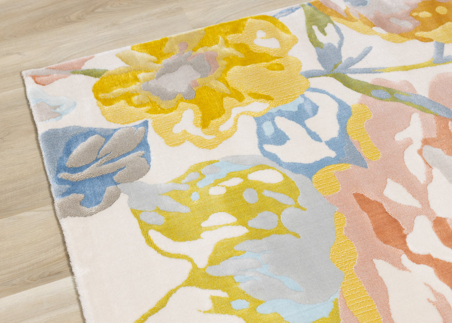 Belle Yellow Blue Pink Floral Rug - Furniture Depot