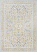 Belle Cream Yellow Blue Classic Border Rug - Furniture Depot