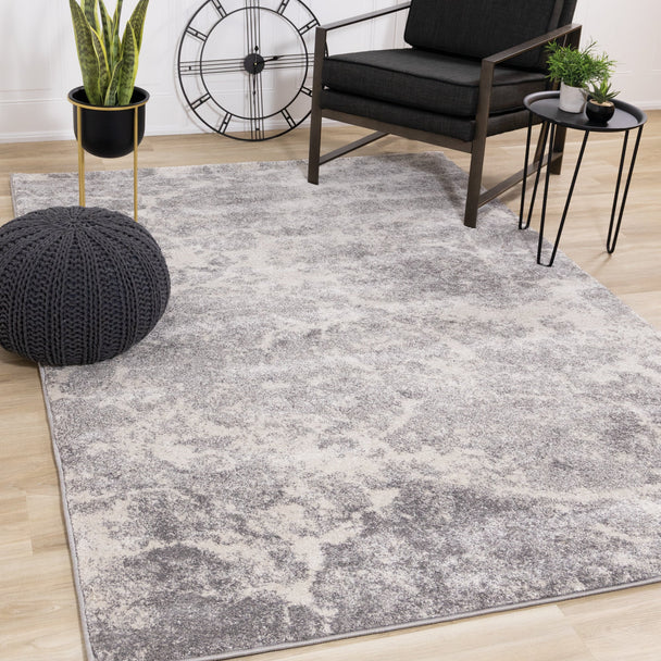 Breeze Grey Cream Serene Texture Rug - Furniture Depot