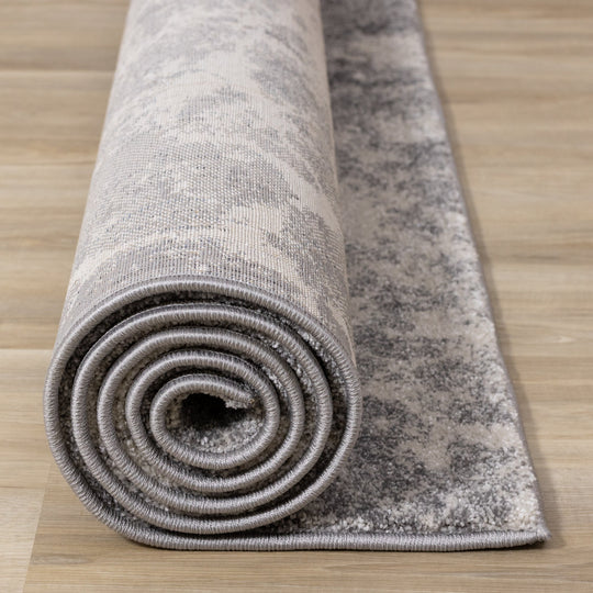 Breeze Grey Cream Serene Texture Rug - Furniture Depot