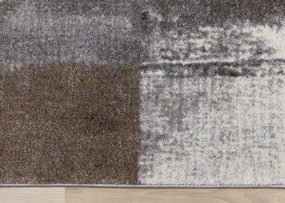 Breeze Cream Brown Grey Robust Triangle Rug - Furniture Depot