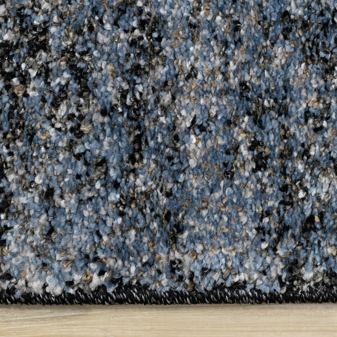 Breeze Blue Black Cream Pattern Patchwork Rug - Furniture Depot