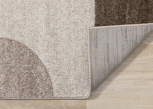 Load image into Gallery viewer, Breeze Cream Brown Grey Geometric Shapes Rug - Furniture Depot