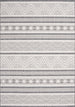 Bristol Reversible Grey White Striped Pattern Outdoor Rug - Furniture Depot