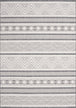 Bristol Reversible Grey White Striped Pattern Outdoor Rug - Furniture Depot