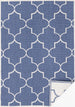 Bristol Blue White Outdoor Reversible Geometric Rug - Furniture Depot