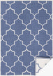 Bristol Blue White Outdoor Reversible Geometric Rug - Furniture Depot