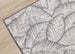 Bristol Grey White Leaf Pattern Reversible Rug - Furniture Depot