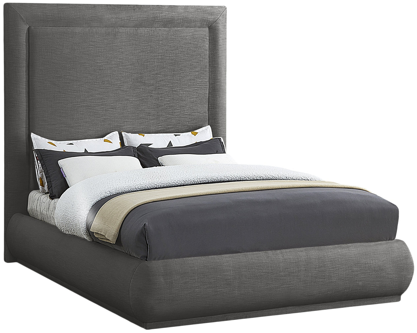 Brooke Linen Fabric Bed - Furniture Depot