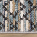 Calabar Blue Grey White Banded Pattern Rug - Furniture Depot