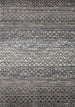 Calabar Blue Grey White Banded Pattern Rug - Furniture Depot