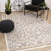 Calabar Cream Grey Yellow Elaborate Border Rug - Furniture Depot