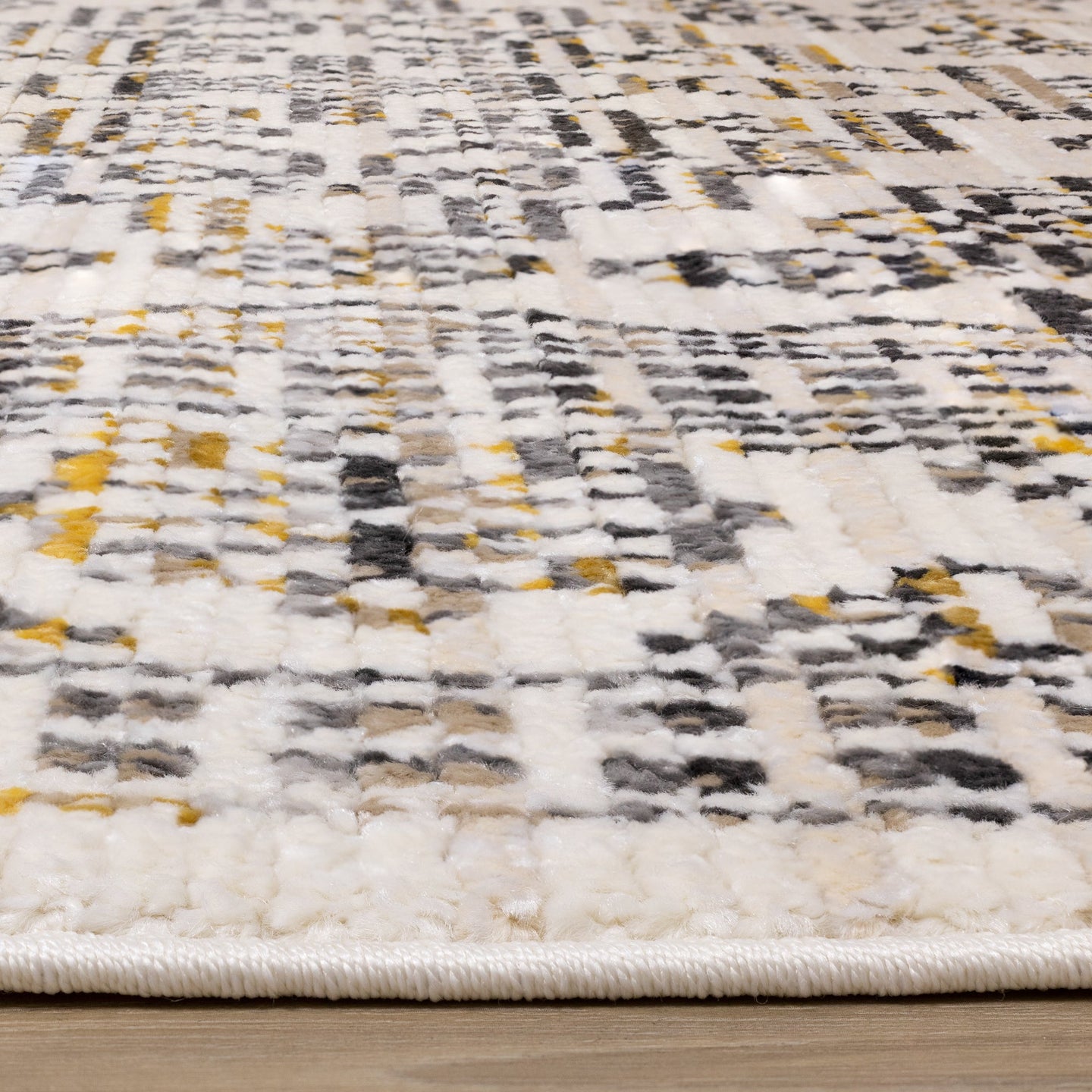 Calabar Cream Grey Yellow Elaborate Border Rug - Furniture Depot