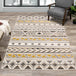 Calabar Cream Grey Yellow Tribal Rug - Furniture Depot