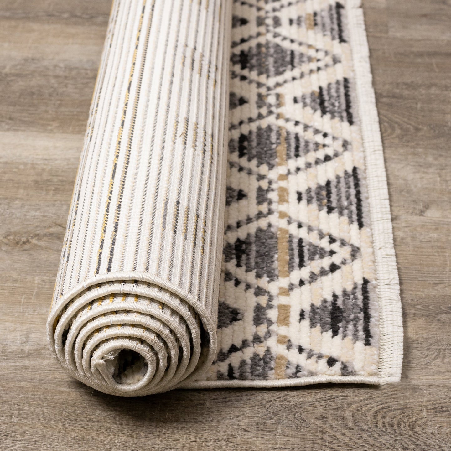 Calabar Cream Grey Yellow Tribal Rug - Furniture Depot