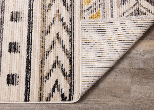 Calabar Cream Grey Yellow Tribal Rug - Furniture Depot