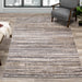 Calabar Grey Beige White Banded Blend Rug - Furniture Depot