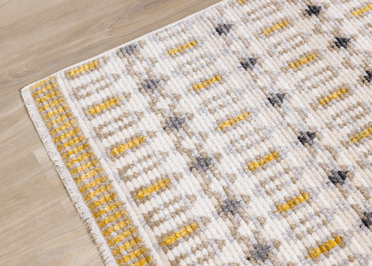 Calabar Cream Yellow Grey Bold Southwestern Rug - Furniture Depot