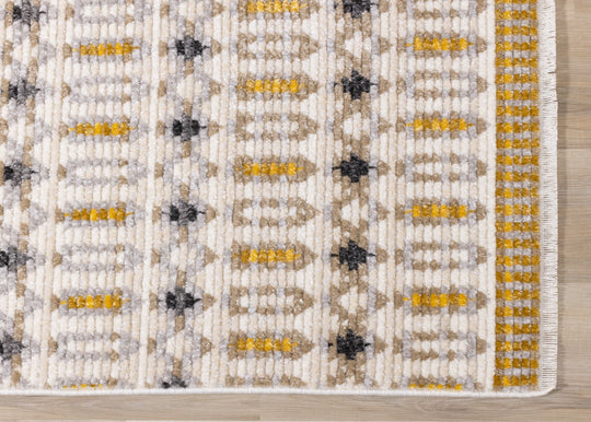 Calabar Cream Yellow Grey Bold Southwestern Rug - Furniture Depot