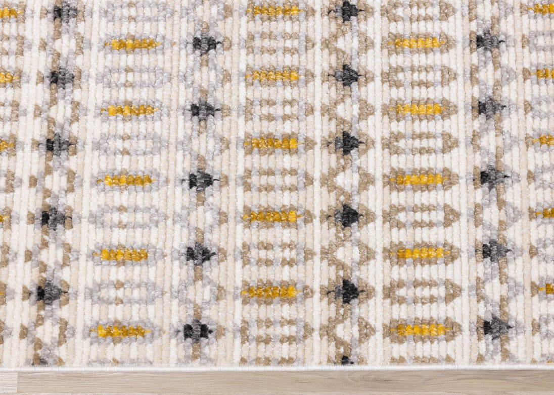 Calabar Cream Yellow Grey Bold Southwestern Rug - Furniture Depot