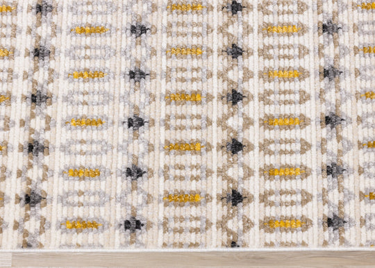 Calabar Cream Yellow Grey Bold Southwestern Rug - Furniture Depot