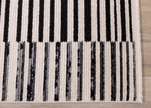 Load image into Gallery viewer, Calabar Cream Black Grey Alternating Stripes Rug - Furniture Depot