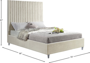 Candace Velvet Bed - Furniture Depot