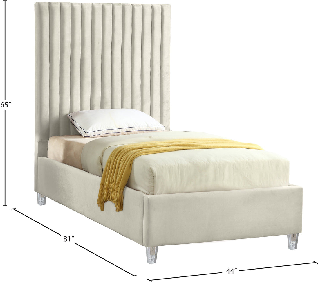 Candace Velvet Bed - Furniture Depot