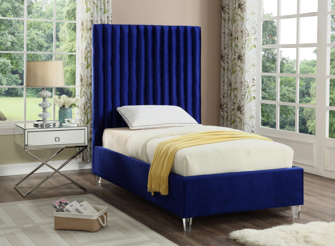 Candace Velvet Bed - Furniture Depot