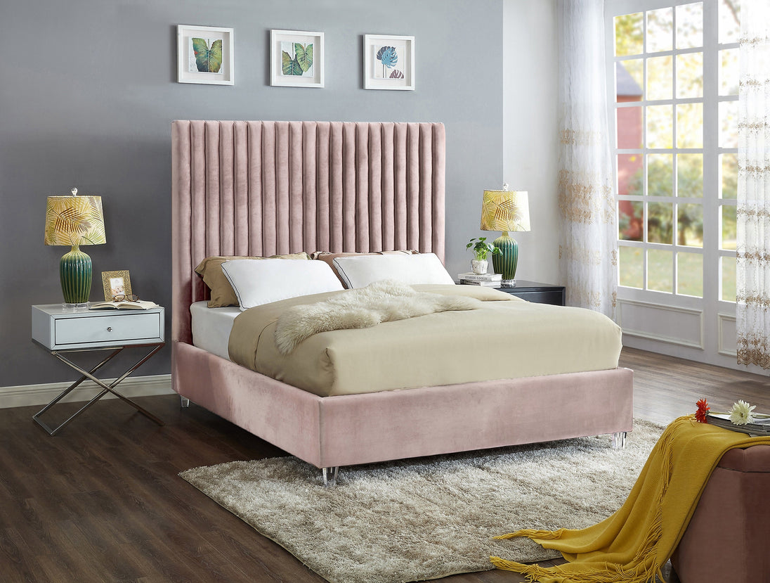 Candace Velvet Bed - Furniture Depot