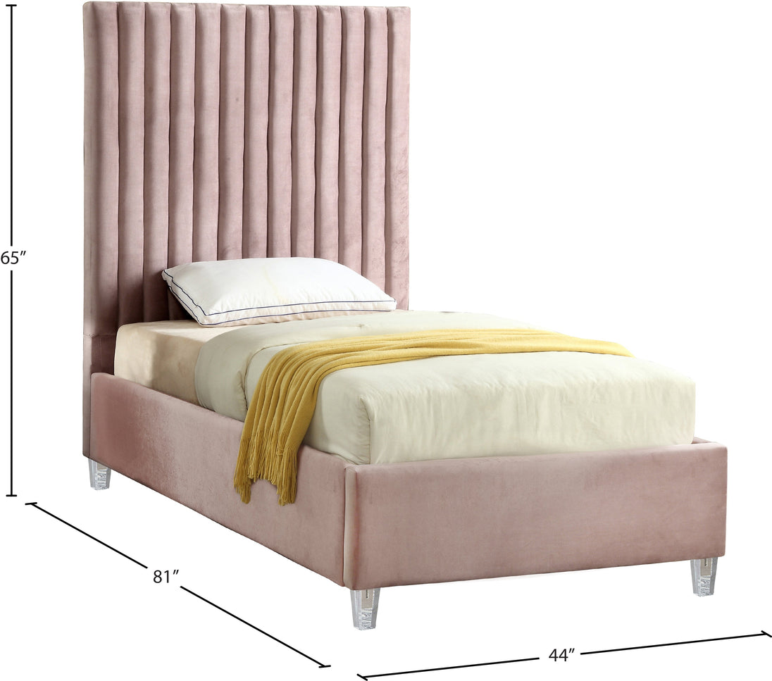 Candace Velvet Bed - Furniture Depot