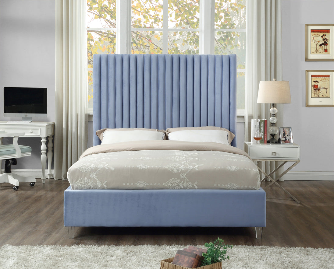 Candace Velvet Bed - Furniture Depot