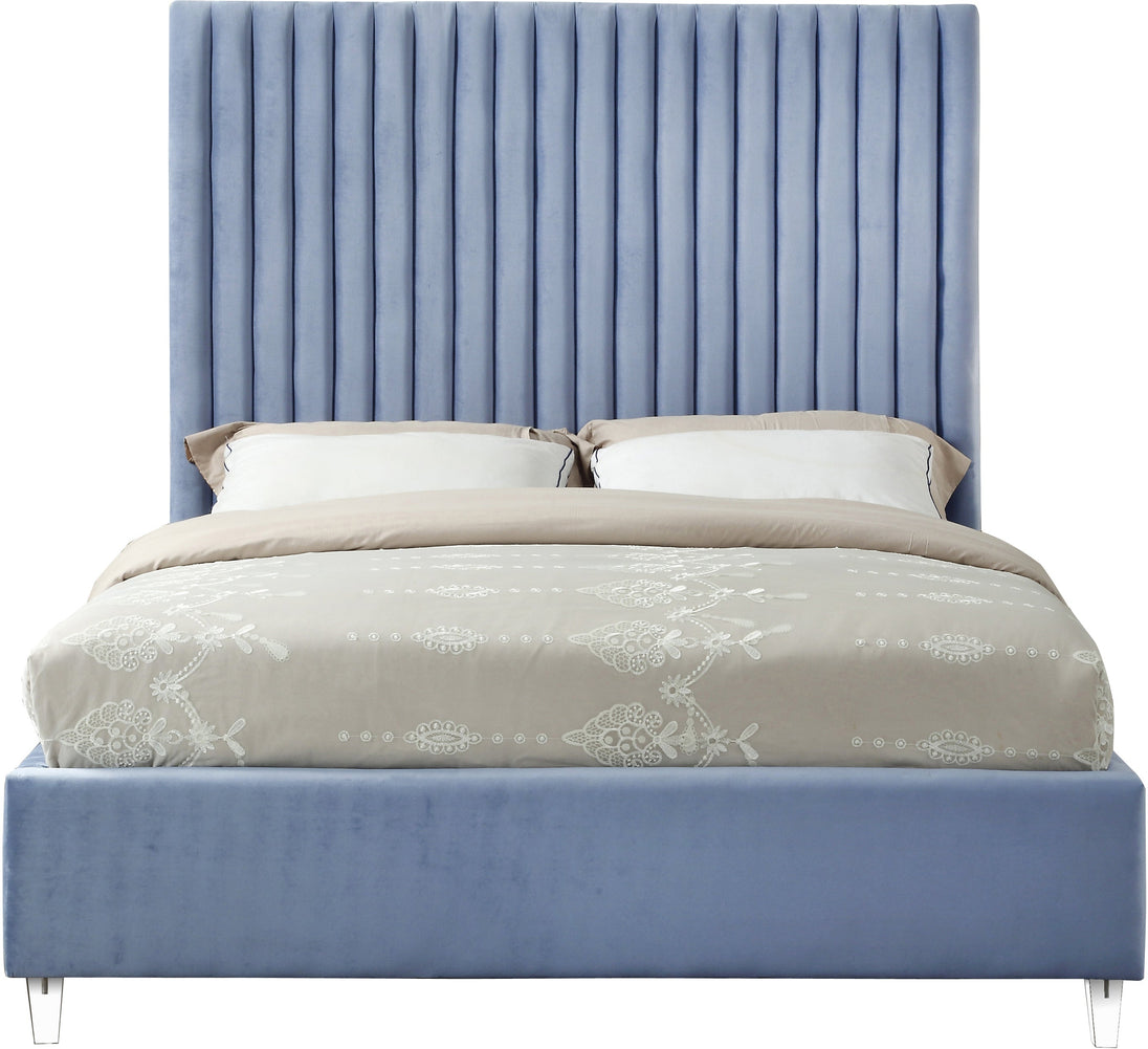 Candace Velvet Bed - Furniture Depot