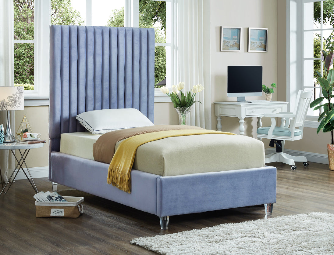 Candace Velvet Bed - Furniture Depot