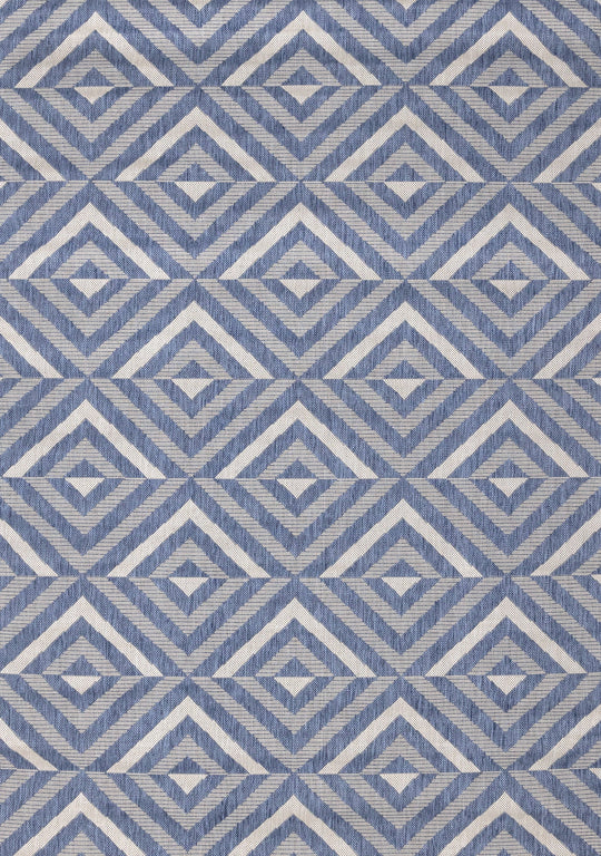 Canopy Blue Grey Geometric Rug - Furniture Depot