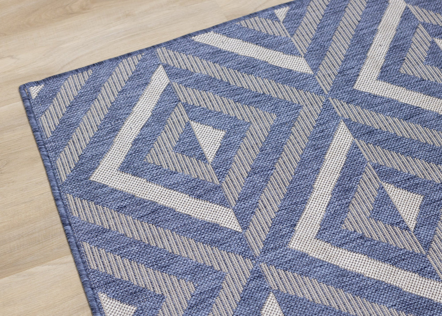 Canopy Blue Grey Geometric Rug - Furniture Depot