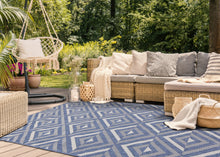 Load image into Gallery viewer, Canopy Blue Grey Geometric Rug - Furniture Depot