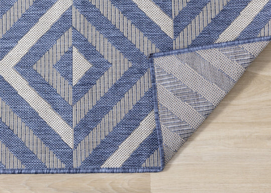 Canopy Blue Grey Geometric Rug - Furniture Depot