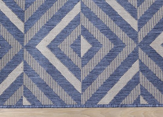 Canopy Blue Grey Geometric Rug - Furniture Depot