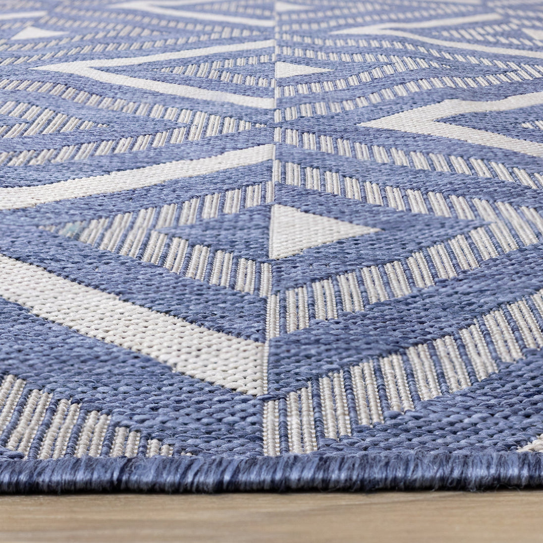 Canopy Blue Grey Geometric Rug - Furniture Depot