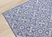 Canopy Blue Damask Flatweave Outdoor Rug - Furniture Depot