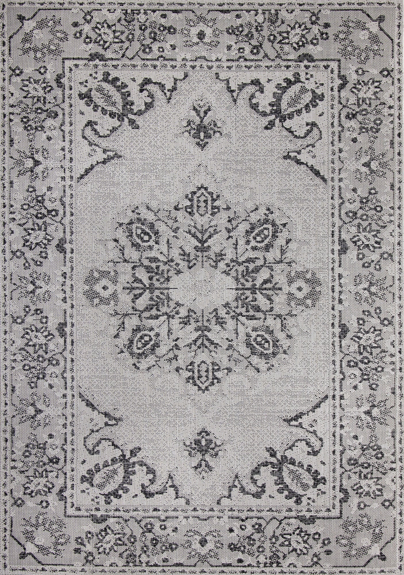 Canopy Grey Black Traditional Rug - Furniture Depot