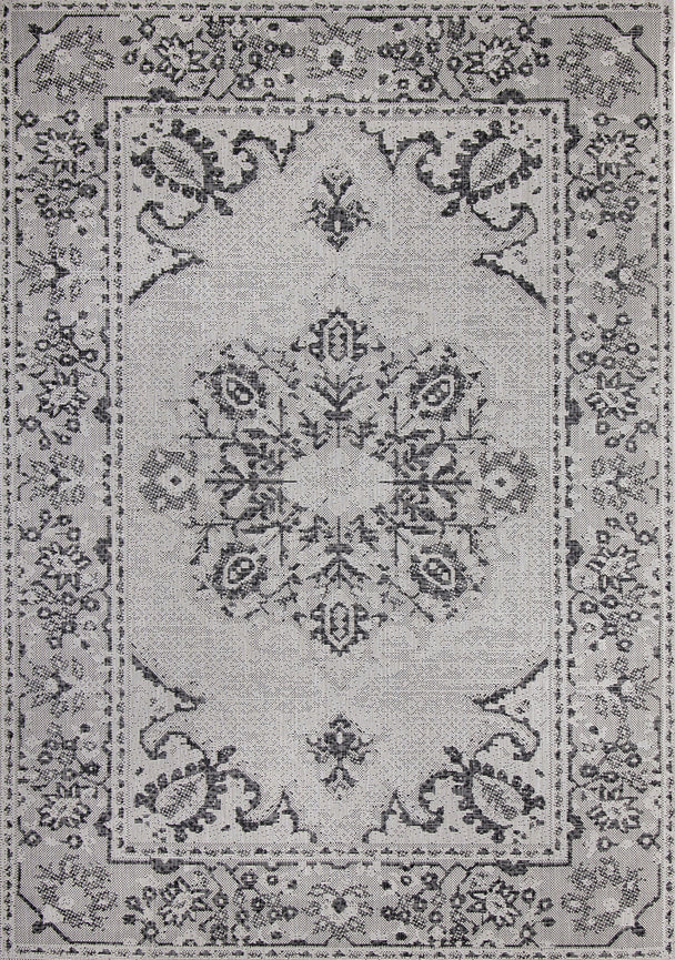 Canopy Grey Black Traditional Rug - Furniture Depot