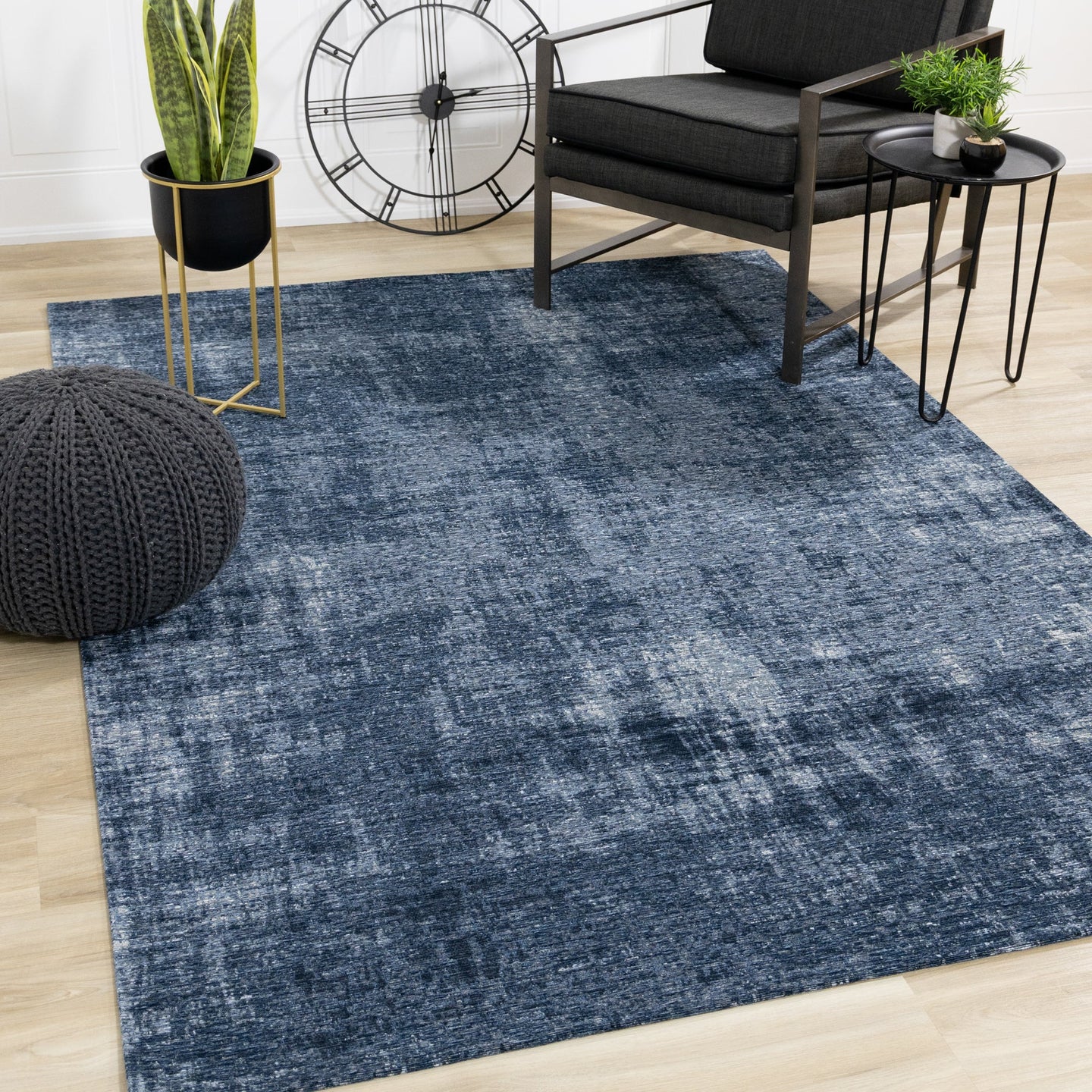 Cathedral Deep Blue Tree Bark Rug - Furniture Depot