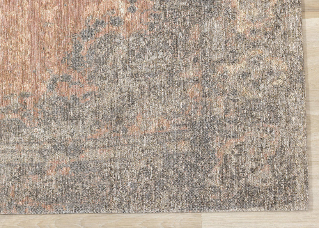 Cathedral Salmon Grey Traditional Border Rug - Furniture Depot